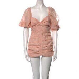 Ronny Kobo Puff Sleeve Mini Dress light pink size small